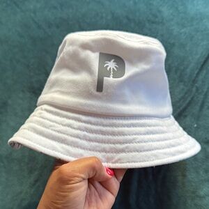 Puma White Bucket Hat with Floral and Butterfly Design